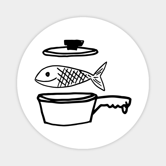 Retro Kitchen Fish Design Magnet by SWON Design